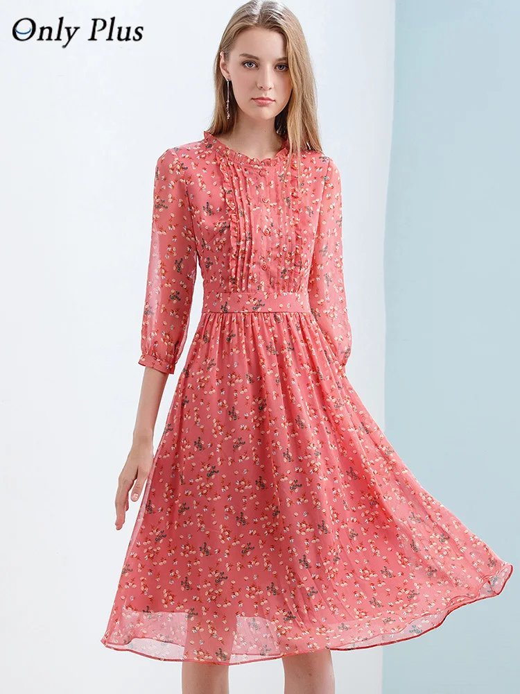 Только плюс весенние тонкие вечерние длинные платья с принтом шифоновые красные