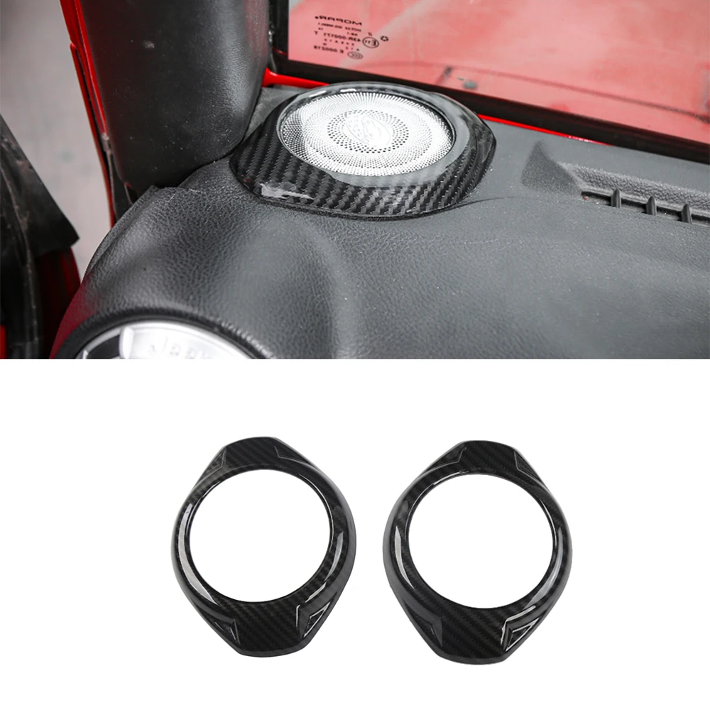 

Для Jeep Wrangler JK 2015 2016 2017 Автомобильная Передняя накладка колонки A-pillar отделка аксессуары для интерьера наклейки ABS углеродное волокно