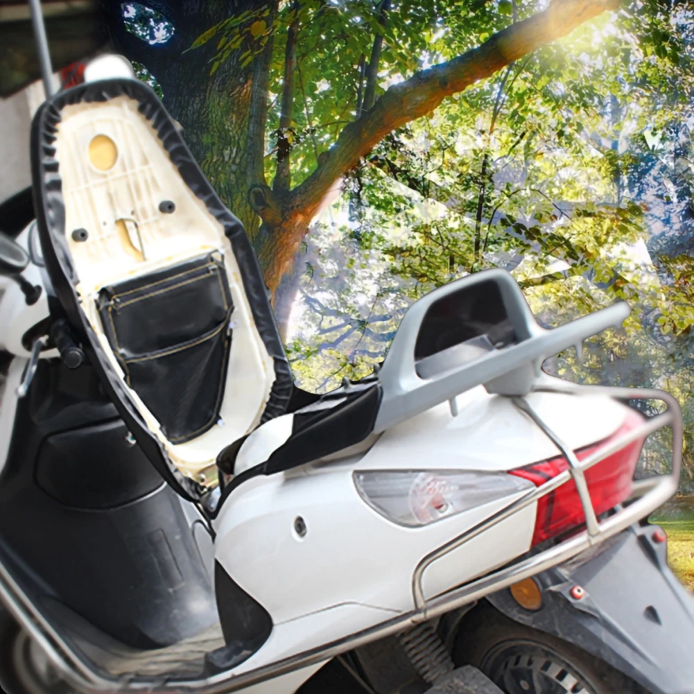

Under Seat Storage Pouch Motorcycle Scooter Seat Bag Under Seat Storage Bag Organizer PU Leather Car Accessories Dropshipping