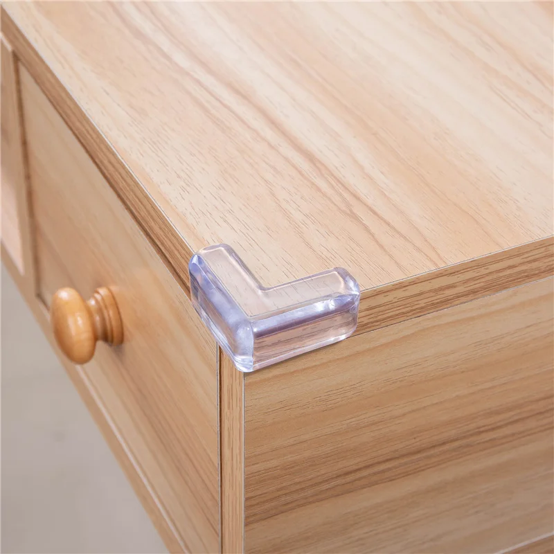 4 unids/set beb&eacute; de silicona de seguridad de esquinas Protector Anti &aacute;ngulo de colisi&oacute;n protecci&oacute;n cubierta protecciones de borde de esquina transparente-3