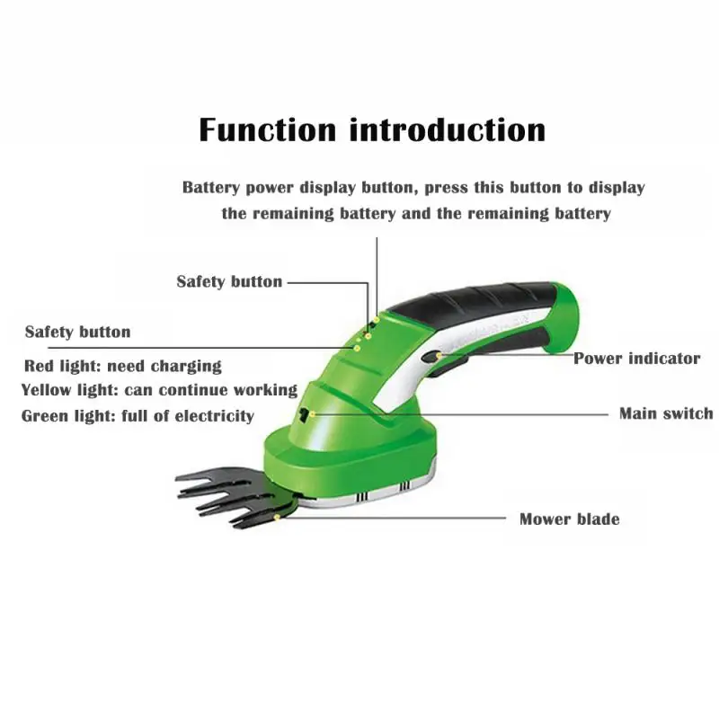 Portable Grass Trimmer Cordless Garden Lawn Mower Pruning Weed Cutter Handheld Rechargeable Cordless Fence Scissors Weeder