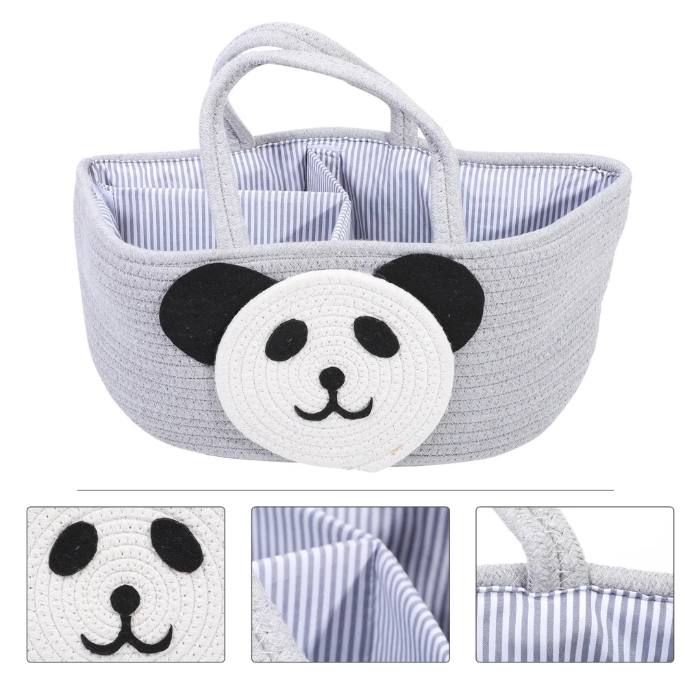 

Cotton Thread Newborn Diaper Organizer Baby Nursery Pouch Baby Bottle Basket
