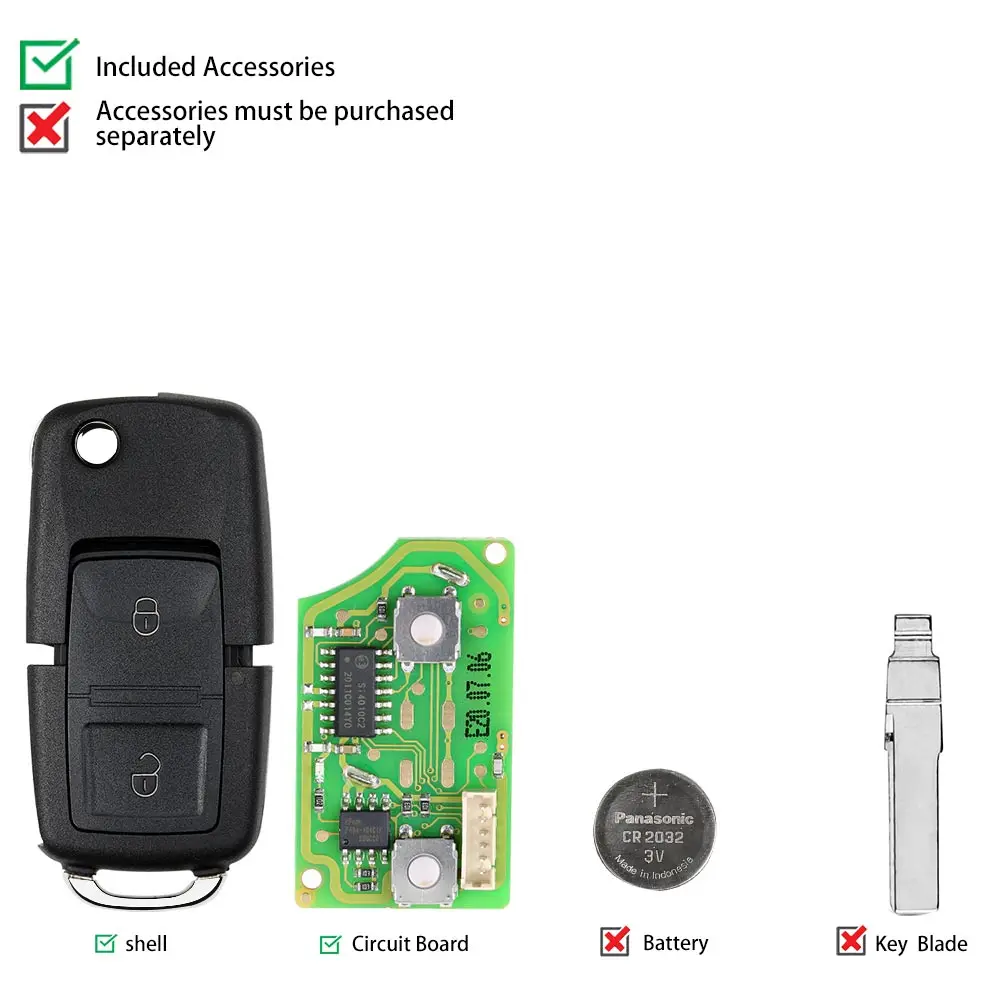 XHORSE XKB508EN B5 стиль 2 кнопки провод универсальный дистанционный ключ для VVDI Key Tool / VVDI2