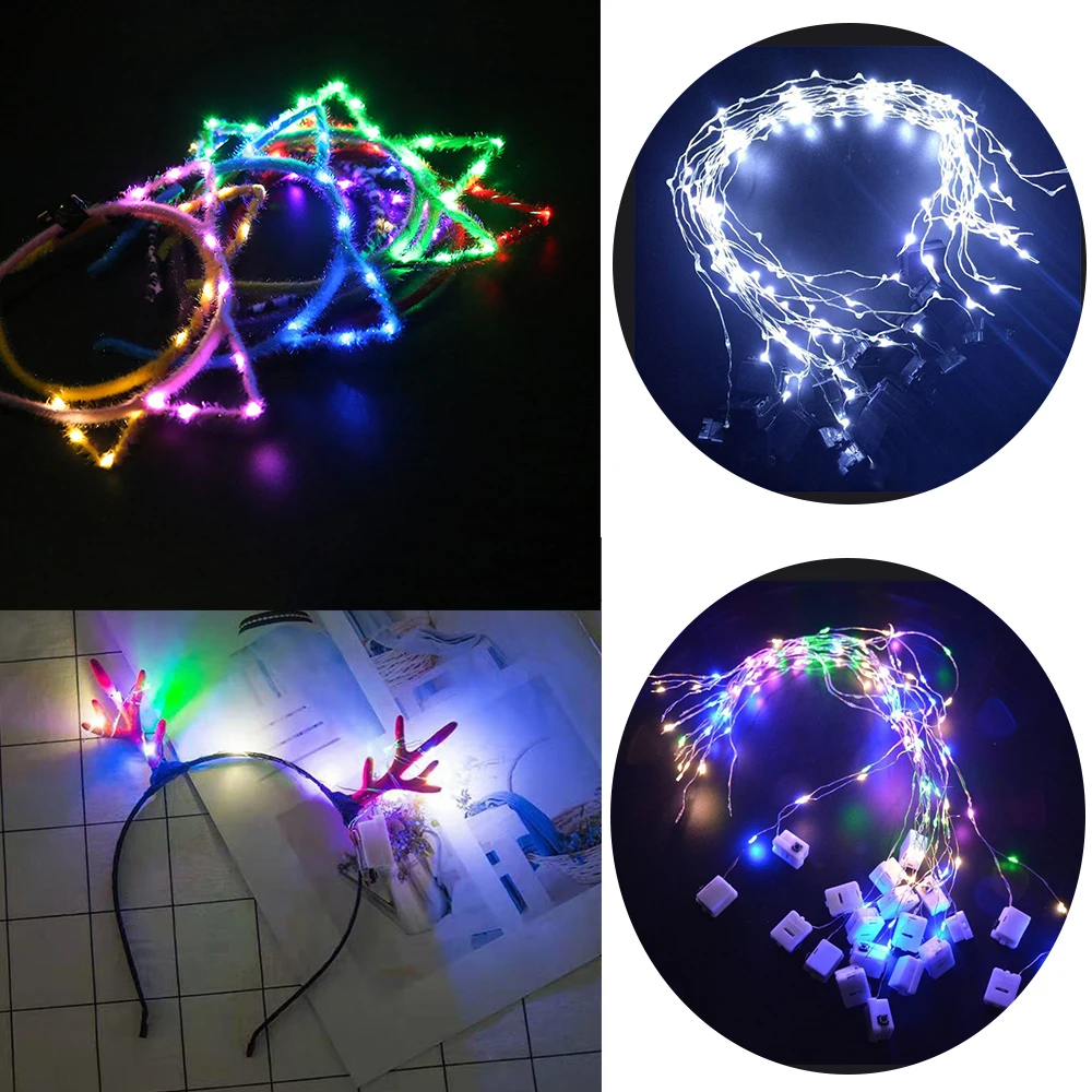 

50CM 10leds DIY Garland String Light AG13 Battery Operated Copper Wire Lights for Wedding Christmas Party Headwear Gift Decor