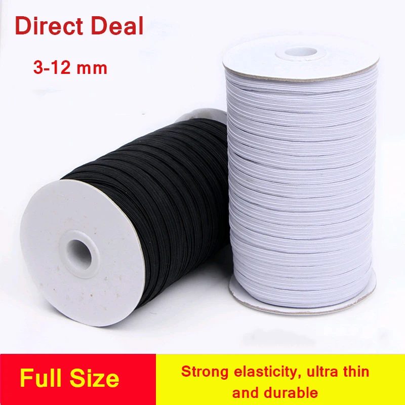 

Высокоэластичная эластичная лента для шитья, 100 ярдов, 3/4/5/6/8/10/12 мм