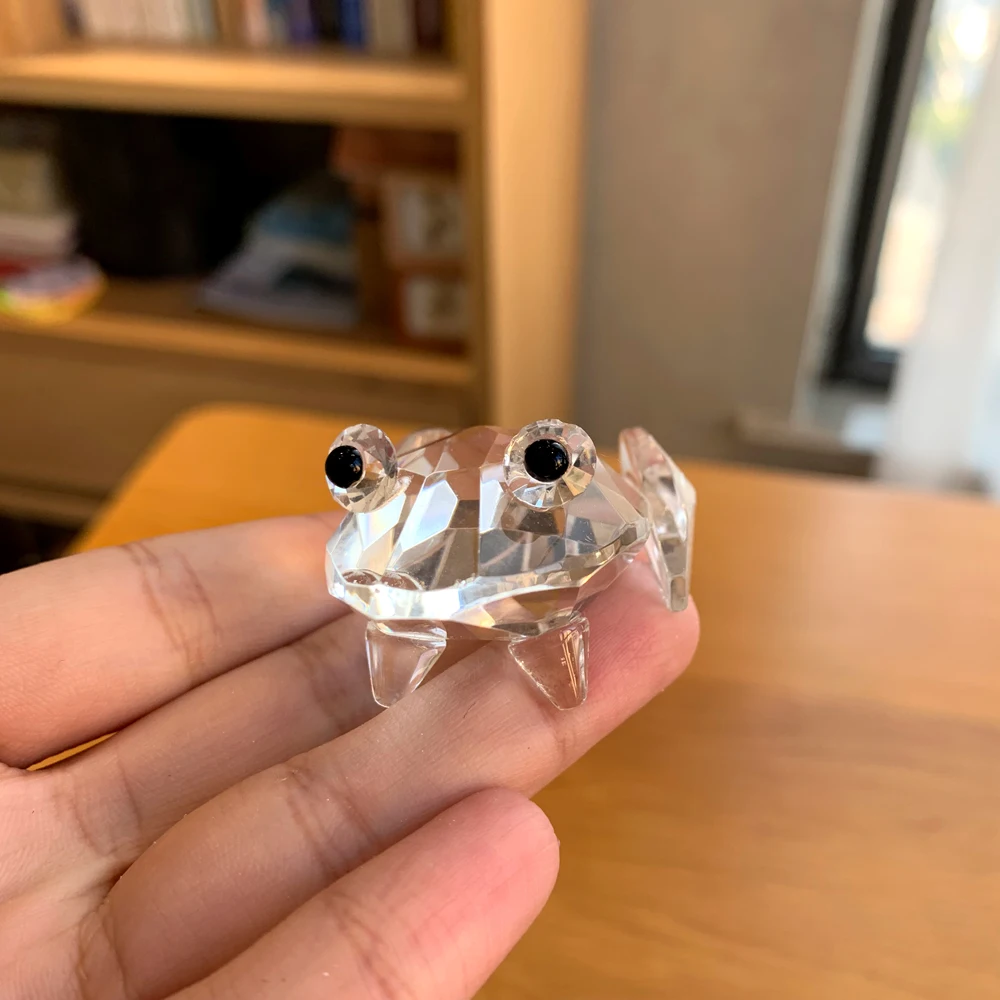 Crystal Cute Frog Prince Figurines Ornament Glass Animal Paperweight Art Collection Home Table Decors Christmas Kids Favor Gifts | Дом и сад