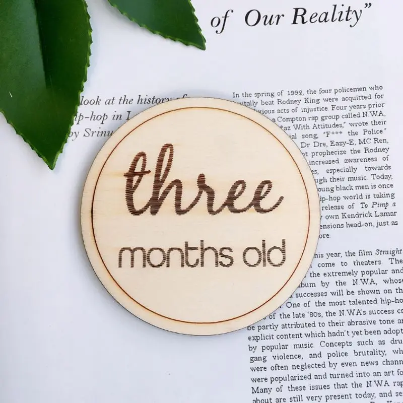

2021 New 12 Pcs/set Baby Monthly Milestone Wooden Card Infants Photography Props Kids Newborn Shower Gifts