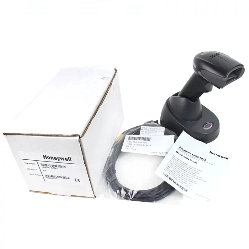 Ручной 2D сканер штрих-кода Honeywell Xenon 1902ghd-2USB считыватель с кабелем черная зарядка