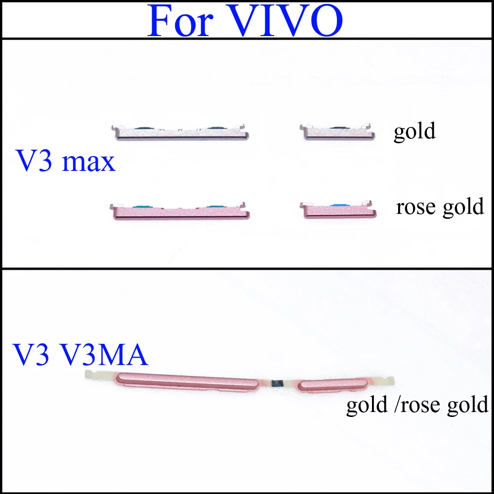 

Боковая кнопка YuXi для vivo v3 max /V3 V3MA, кнопка включения и громкости, запасные части, золото/розовое золото