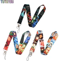 pc2064 magic story cartoon icons style anime lovers key chain lanyard neck strap for usb badge holder diy hang rope