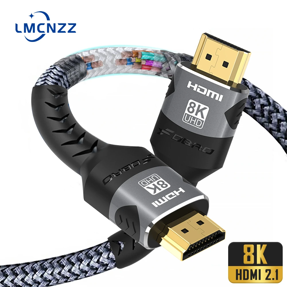 8K HDMI-кабель 48 Гбит/с 6.6 футов/2 м 10 футов/3 высокоскоростной HDMI Плетеный ранний @ 120