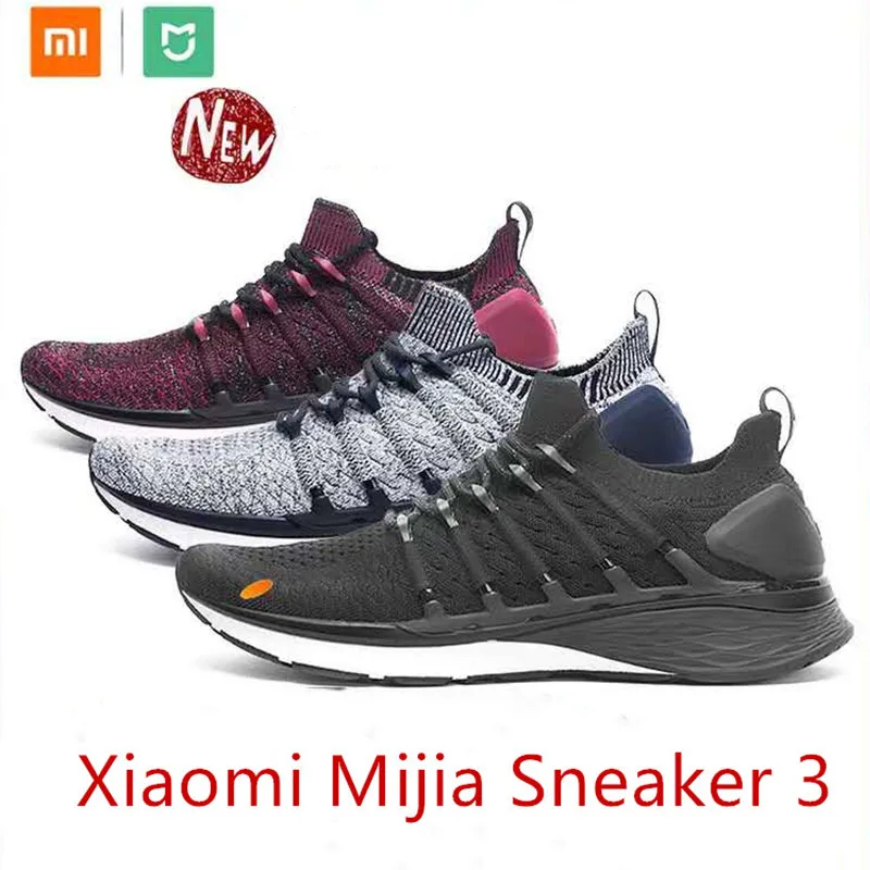 

Hot Xiaomi Mijia Sneaker 3 Men Running Shoes Fishbone Lock System Elastic Knitting Vamp for Outdoor Sports Shock-absorbing Sole