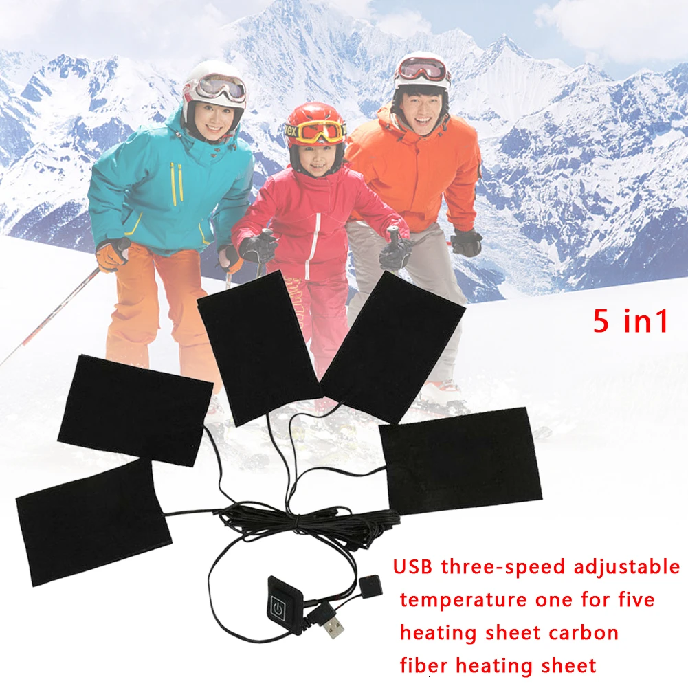5 шт. USB электрическая куртка с подогревом грелки для улицы теплые зимние