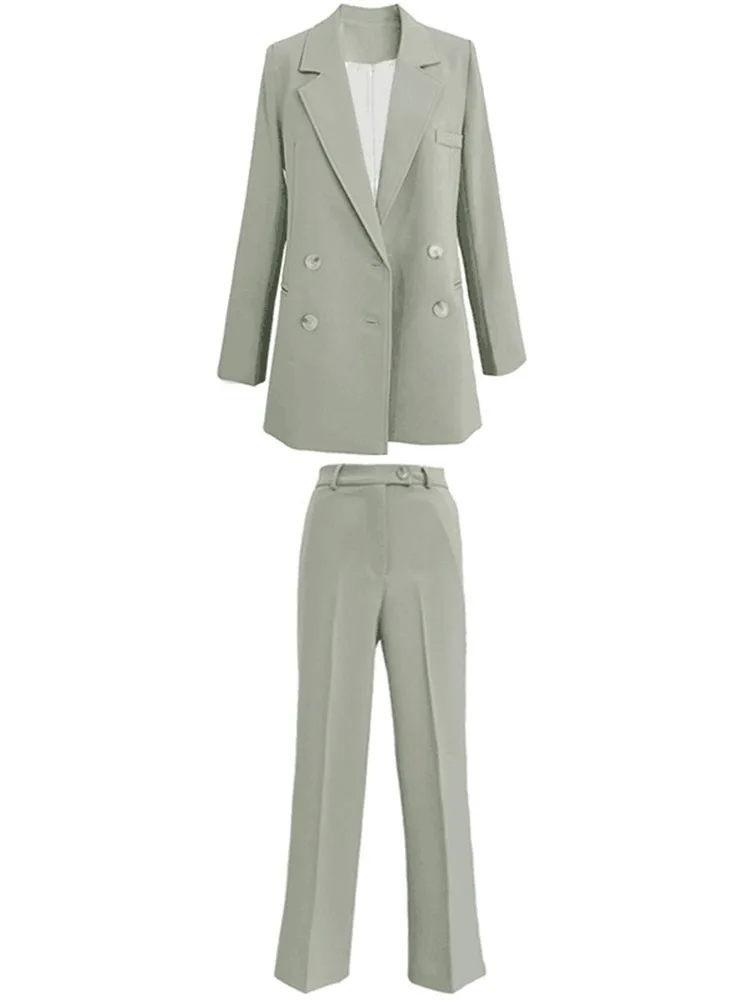 Женский винтажный костюм из двух предметов RUGOD элегантный двубортный пиджак и