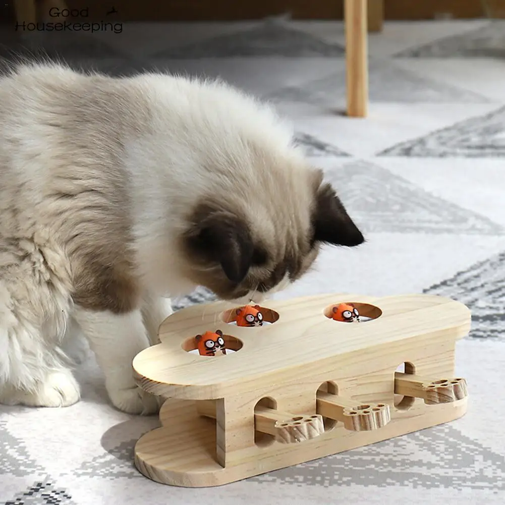 Новая игрушка для кошек деревянная головоломка из твердого дерева модель в форме