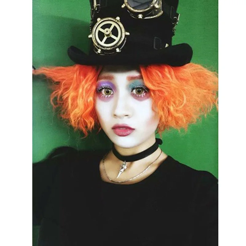 1 шт. Алиса в стране чудес 2 Косплей Mad Hatter/Tarrant Hightopp оранжевый парик короткие