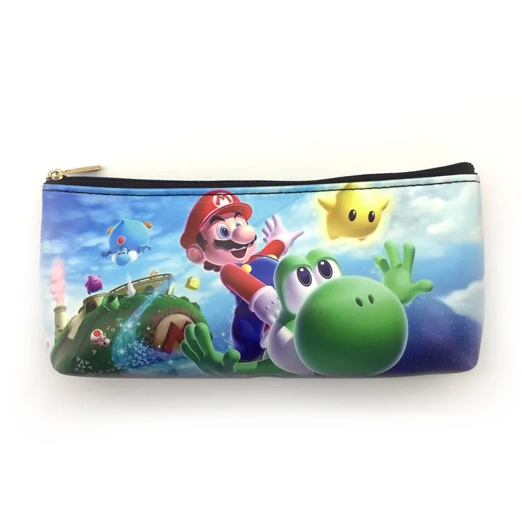Super Mario Пенал Мстители Бэтмен флэш Халк Капитан Америка ручка сумка для канцелярских принадлежностей мультфильм человек паук Супермен косметички - Цвет: Super Mario