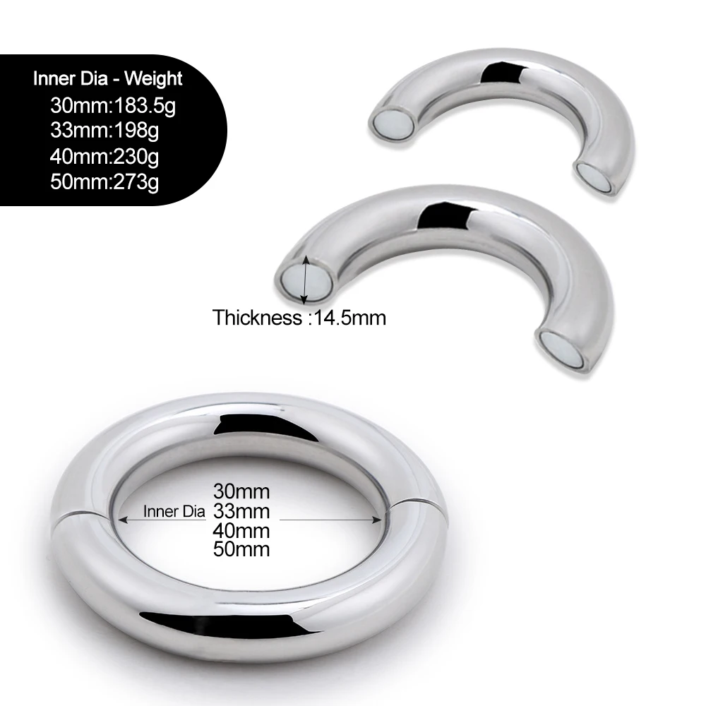Penis Ring Stainless Steel Magnetic Ball Scrotum Stretcher Locking Cock Delay Ejaculation Dick For Men Sex | Красота и здоровье