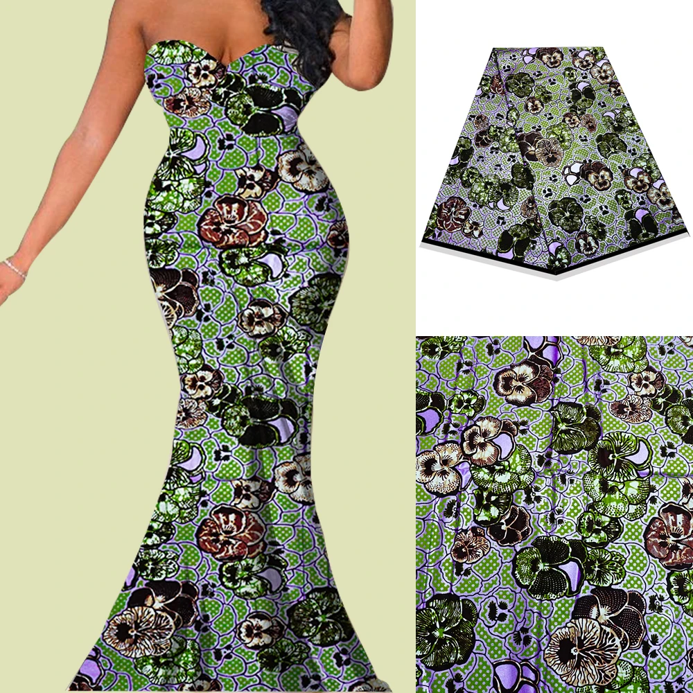 Нигерийская африканская вощеная ткань хлопковая оберточная с принтом материал