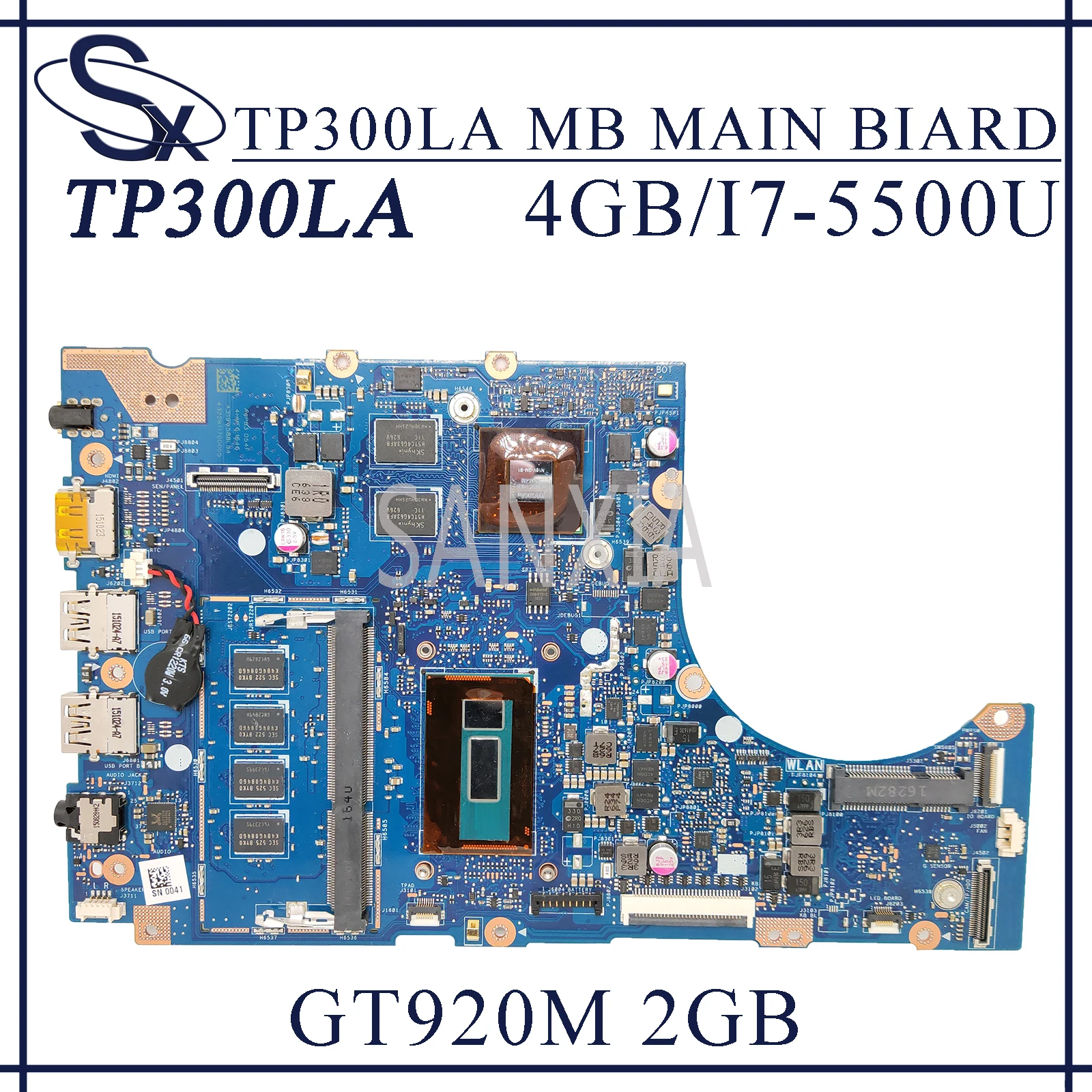 

KEFU TP300LA Laptop motherboard for ASUS Transformer Book Flip TP300LA TP300LD original mainboard 4GB-RAM I7-5500U GT920M