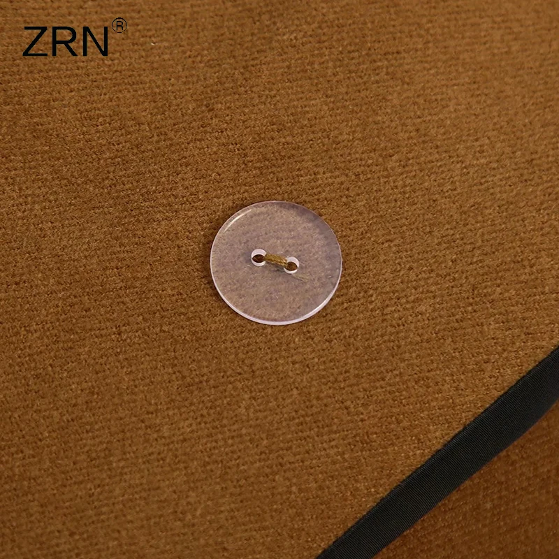 

ZRN 2020 Winter Women Vintage Woolen Coat Double Breasted Outwear Overcoat Cold Female Long Sleeve Pockets Solid A-line Coat