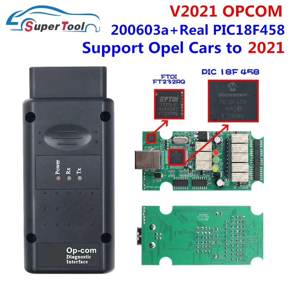 Новейший автомобильный сканер OPCOM 2021 200603a для Opel CAN BUS Opcom 1 95 Real PIC18F458 FTDI FT232RL Chip 2018