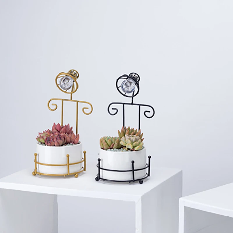 

Vases Plant CreativeIns Gold Iron Succulent Flowerpot Ceramic Nordic Simple Individual Flower Interior Home Tabletop Decoration