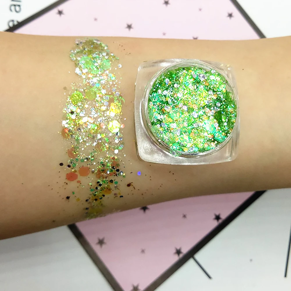 Маникюрные декоративные наконечники Сияющие Блестки макияж блестящий гель