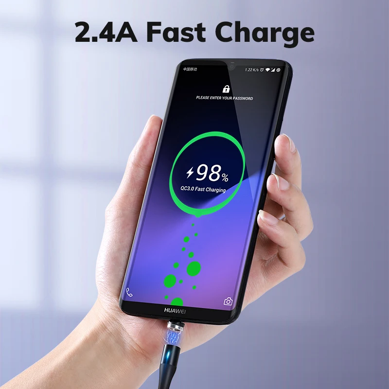 TOPK AM60 3rd Magnetic Micro USB Cable Nylon Fast Charge Data for Xiaomi Samsung Huawei Charging Cable|Кабели для мобильных