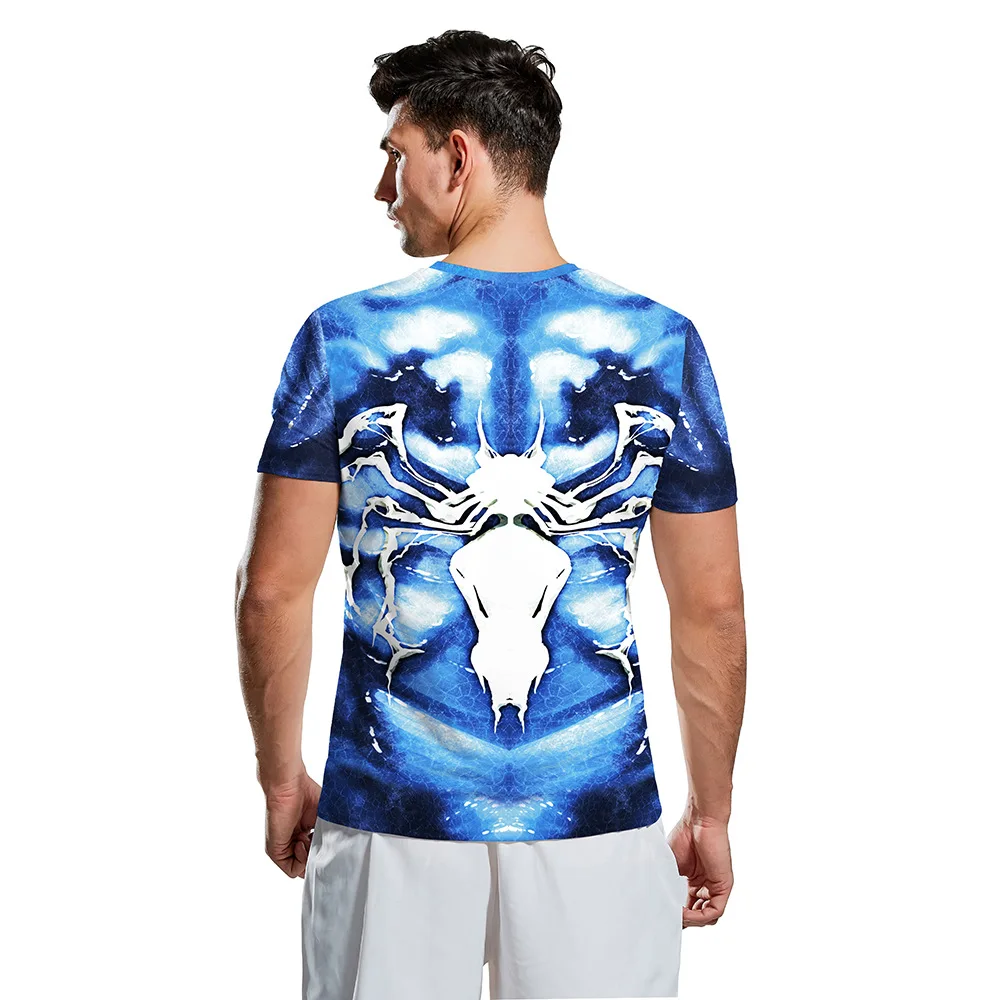 Популярная мужская футболка с коротким рукавом 3D принтом молнией уникальная