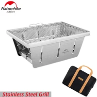 naturehike portable stainless steel folding barbecue outdoor grill household charcoal small outdoor stove