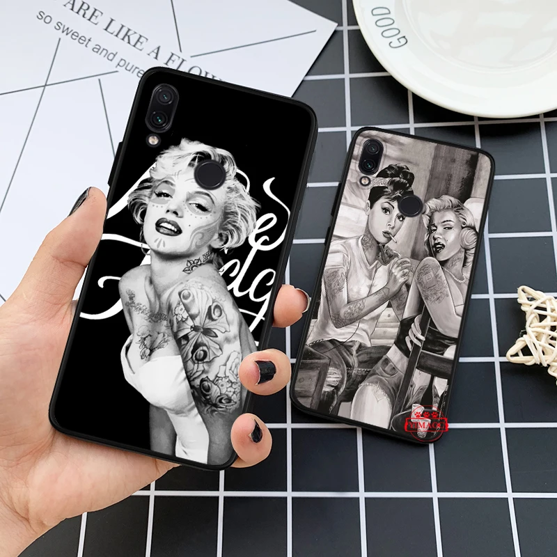 Мэрилин Монро татуировки Силиконовые случай для Redmi Примечание 4X5 Pro 6 5A Prime 7 8 |