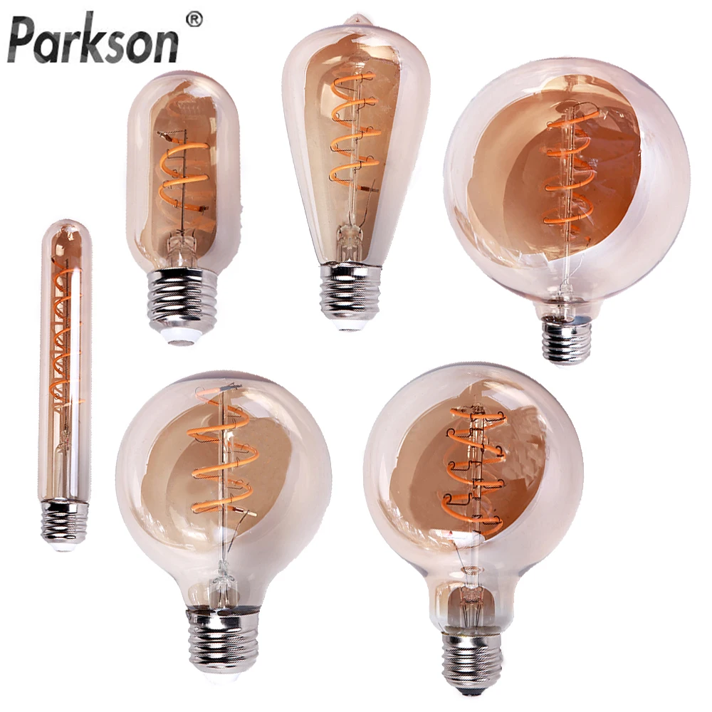 

Ampoule LED Edison Bulb T45 ST64 G80 G95 G125 super Spiral Light Bulb Vintage LED Filament Bulb 220V E27 3-4W Retro Decor Lamps