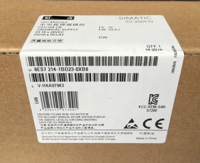Оригинальный S7 200CN 6ES7214 1BD23 0XB8 Процессор 224 компактный блок 6ES72141BD230XB8 6ES7 214 14 DI /10
