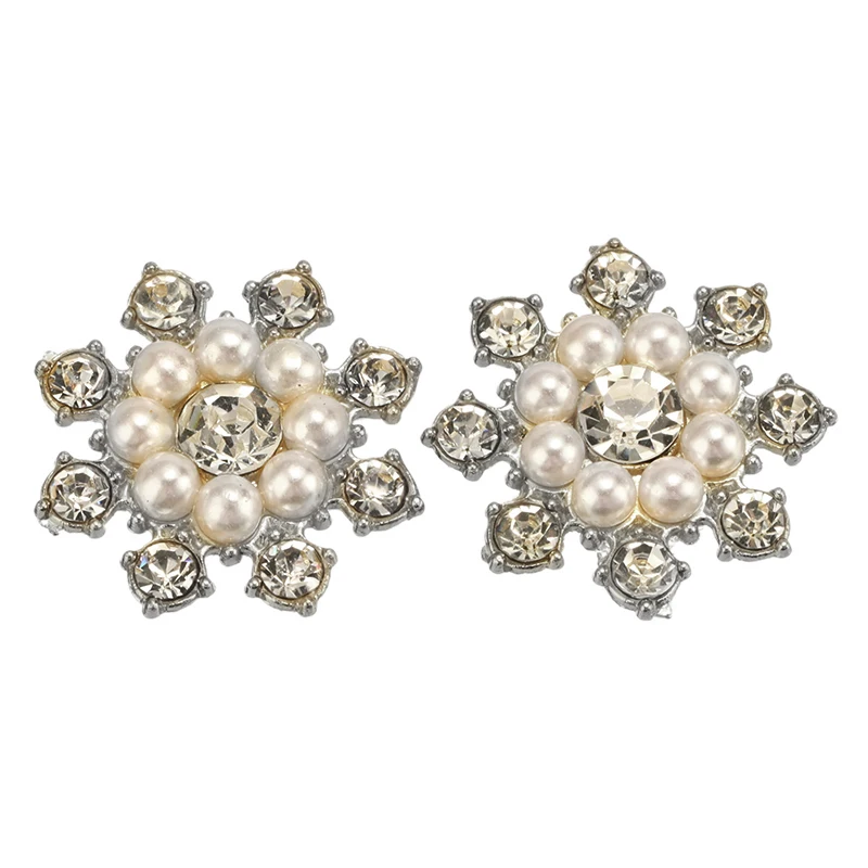 10 шт./компл. 24 мм стразы из сплава с жемчугом Свадебные украшения на подставке