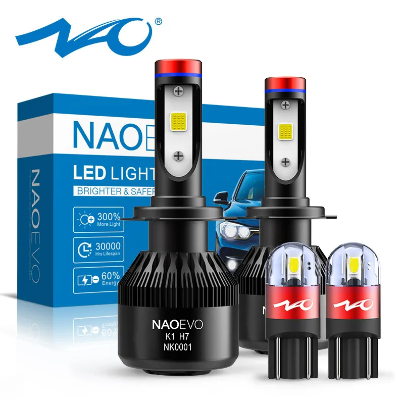 Автомобильные противотуманные фары NAO H7 H4 H11 LED W5W H3 HB4 H8 HB3 H9 H11B H13 автомобильные