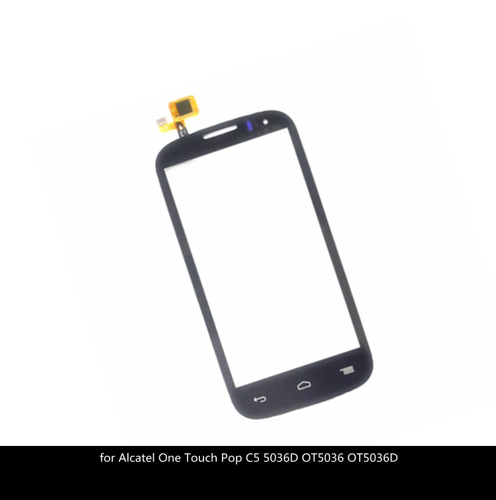 Сенсорный экран для Alcatel One Touch Pop C5 5036D OT5036 OT5036D, стекло для сенсорного экрана, внешняя панель, передний дигитайзер с клейкой лентой Сенсорный экран для Alcatel One Touch Pop C5 5036D OT5036 OT5036D, стекло для сенсорного экрана, внешняя панель, передний дигитайзер с клейкой лентой