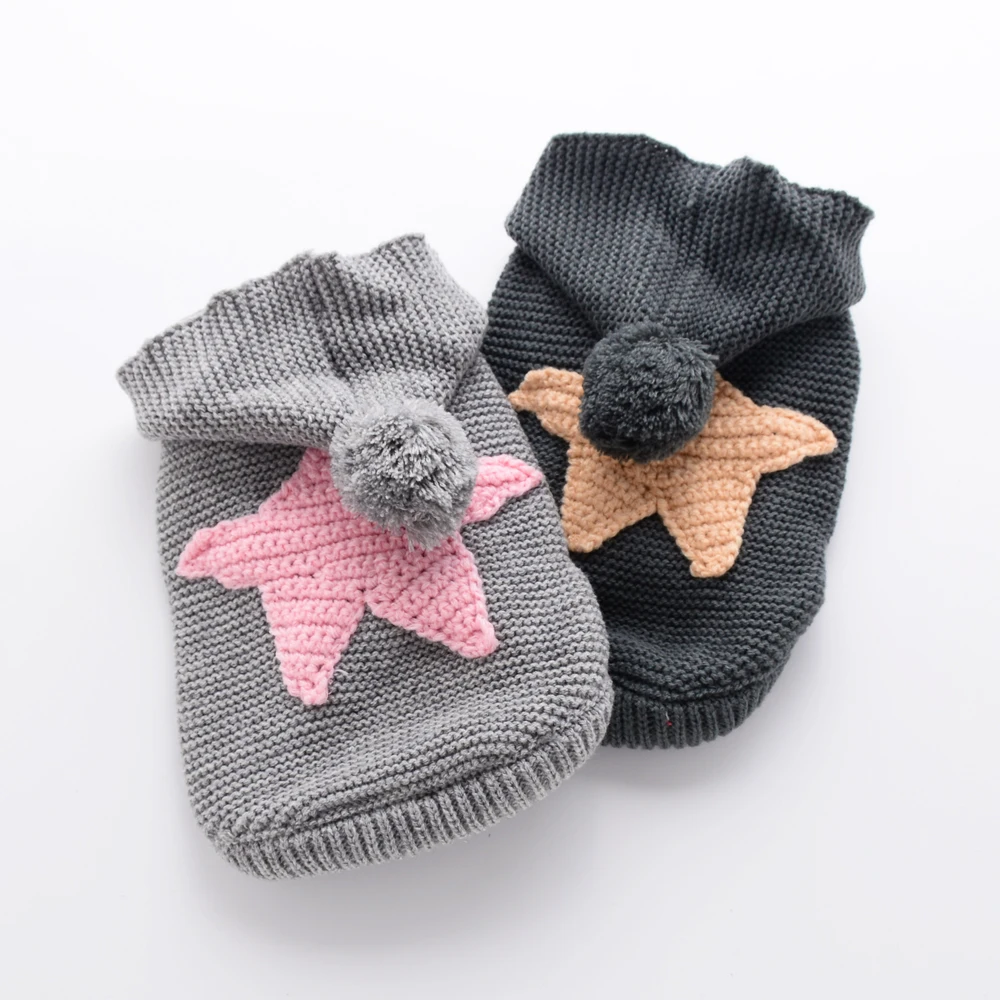 2019 звезда собака свитер для маленькой собаки теплая осенне-зимняя вязаная одежда