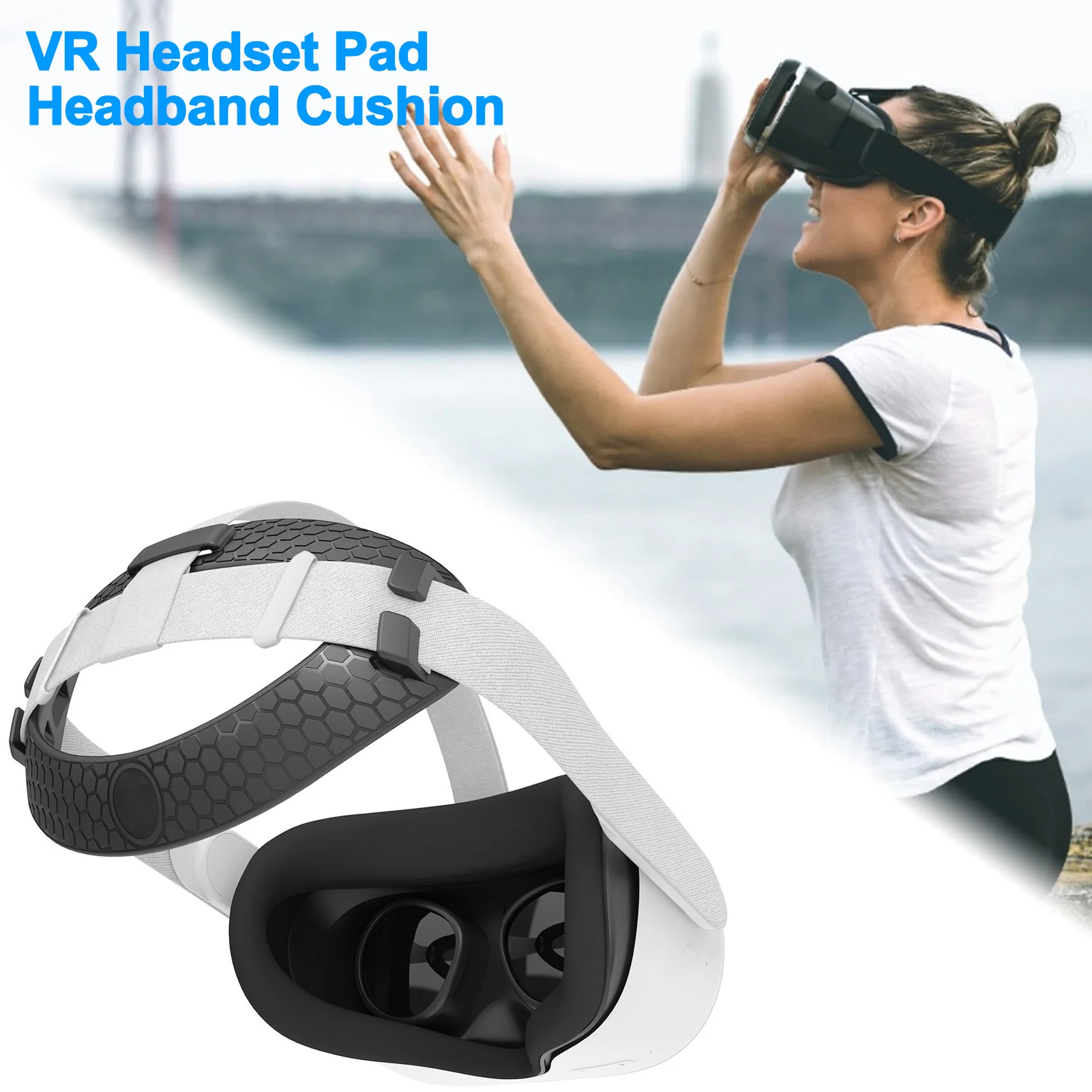 

Soft Rubber Reduce Head Pressure Strap For Oculus Quest 2 Vr Accessories VR Headset Pad Headband Cushion For Oculus Quest 2