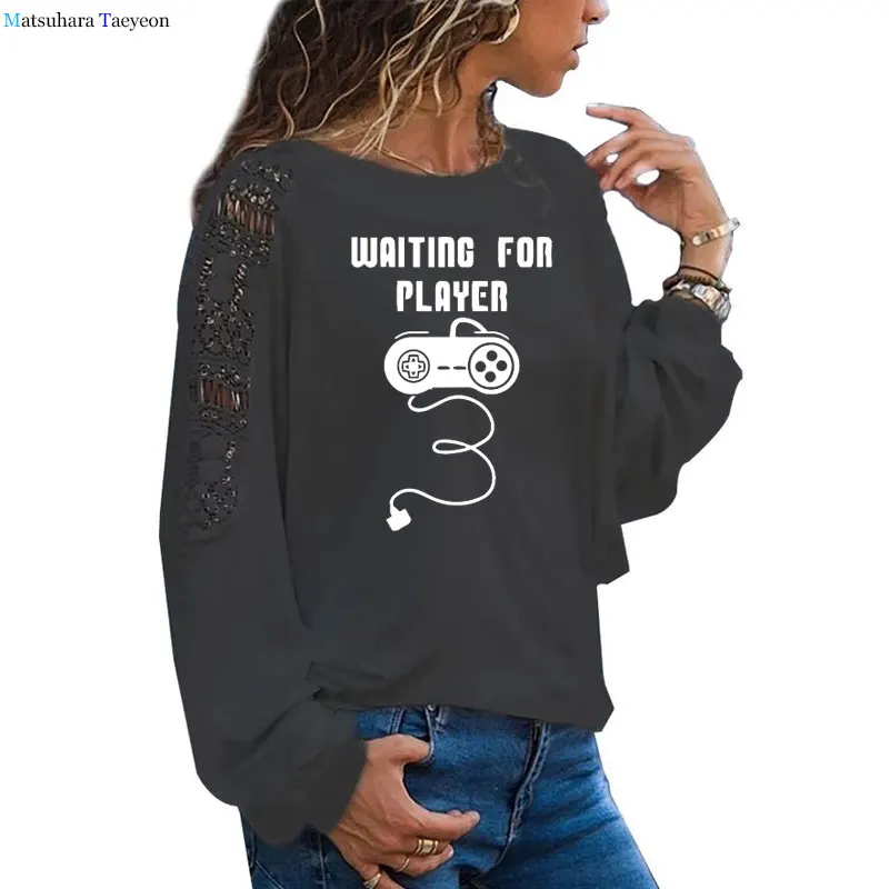 

waitting for player T Shirt Women Cotton Homme Graphic Game Tshirt Brand Casual Streetwear Female Tshirts Harajuku Woman clothes