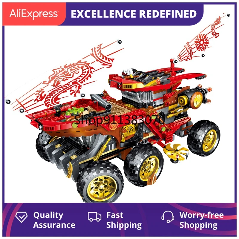 

New 858pcs Land Bounty Truck Model Building Blocks with Figures Compatible 70677 DIY Bricks Toys for Children