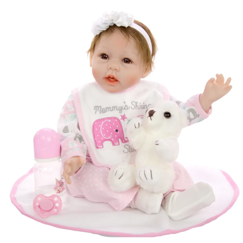 

Boneca Baby reborn soft silicone dolls toys 22inch 55cm realista menina bebe reborn children birthday gift dolls