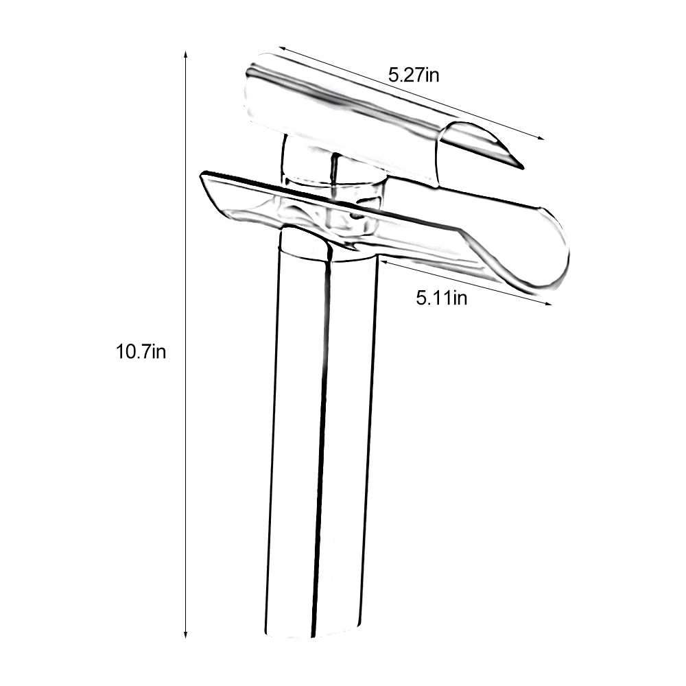 

Bathroom Waterfall Faucet Mixer Tap Deck Mounted Basin Sink Faucet Brass Faucet Modern Ceramic Polished Single Hole Handle