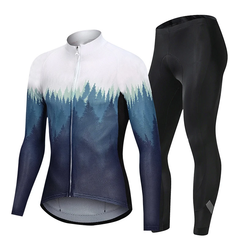 

Jersey Suits Cycling Clothes Men's Long-Sleeved Suit Warm Spring Summer Mountain Bike Cycling Trousers Anti Shock Pad Clothing