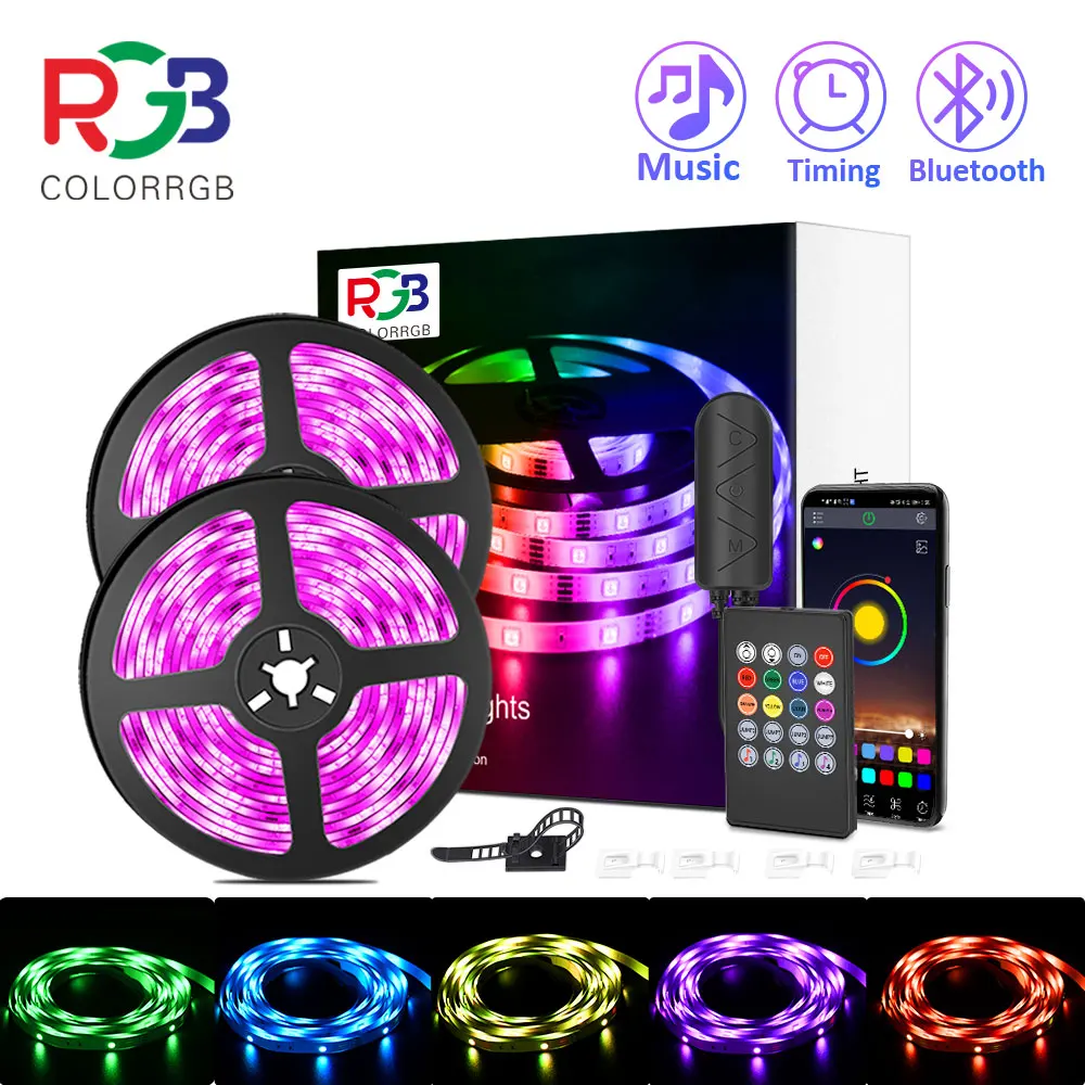 

LED Strip Light, RGB 5050 Lights, Music Sync Color Changing, Built-in Mic, App Controlled LED Lights Rope Lights 5M 10M 20M