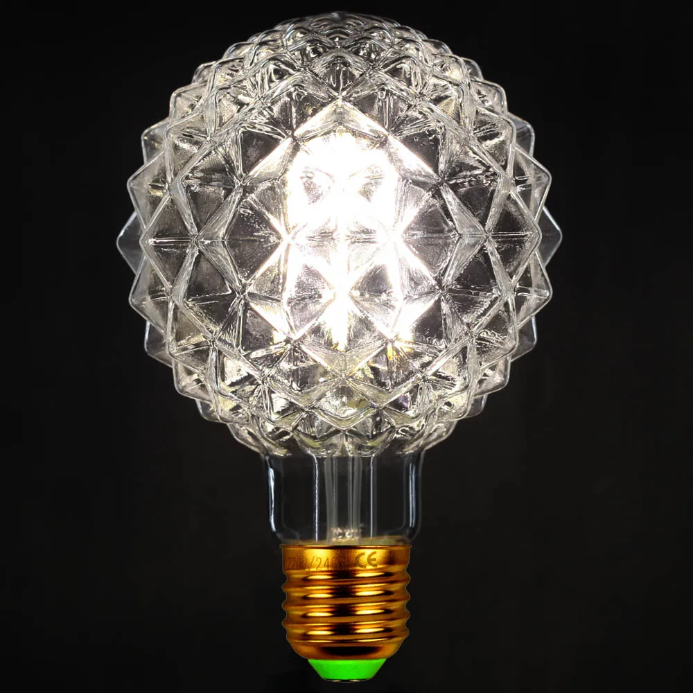 

Vintage Led Bulb E27 220V 4000k Heart Diamond Edison Light Lamp 4W ST64 T185 T300 G80 G95 G125 Spiral Filament Retro Lamps