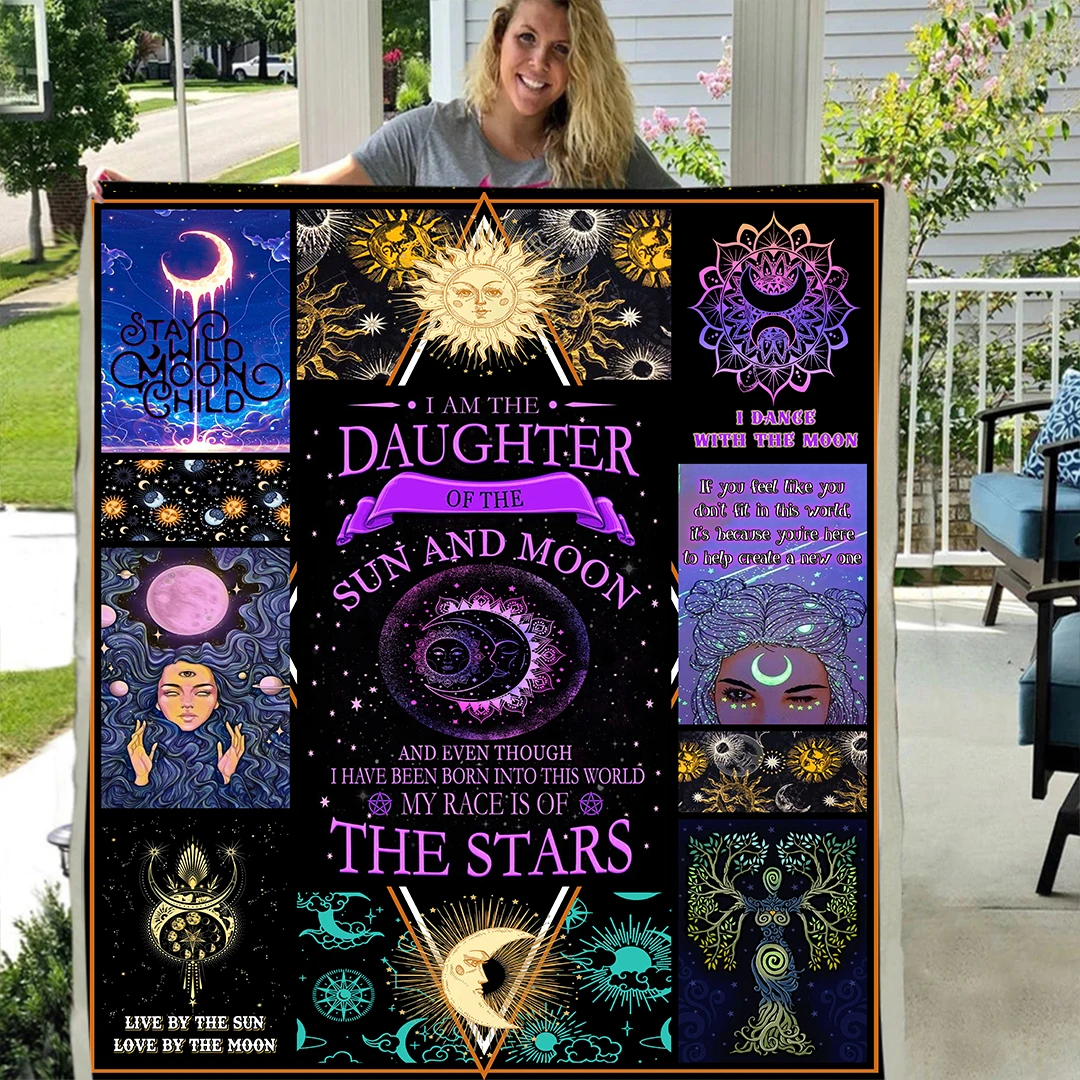 Я дочь Солнца и Луны мягкое плюшевое Флисовое одеяло премиум класса|Одеяла| |