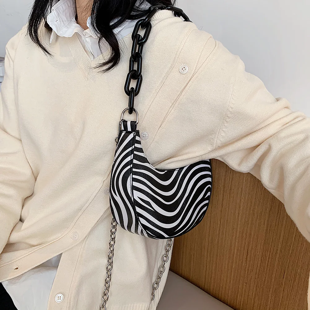 Модная женская сумка мессенджер в форме полумесяца из искусственной кожи с