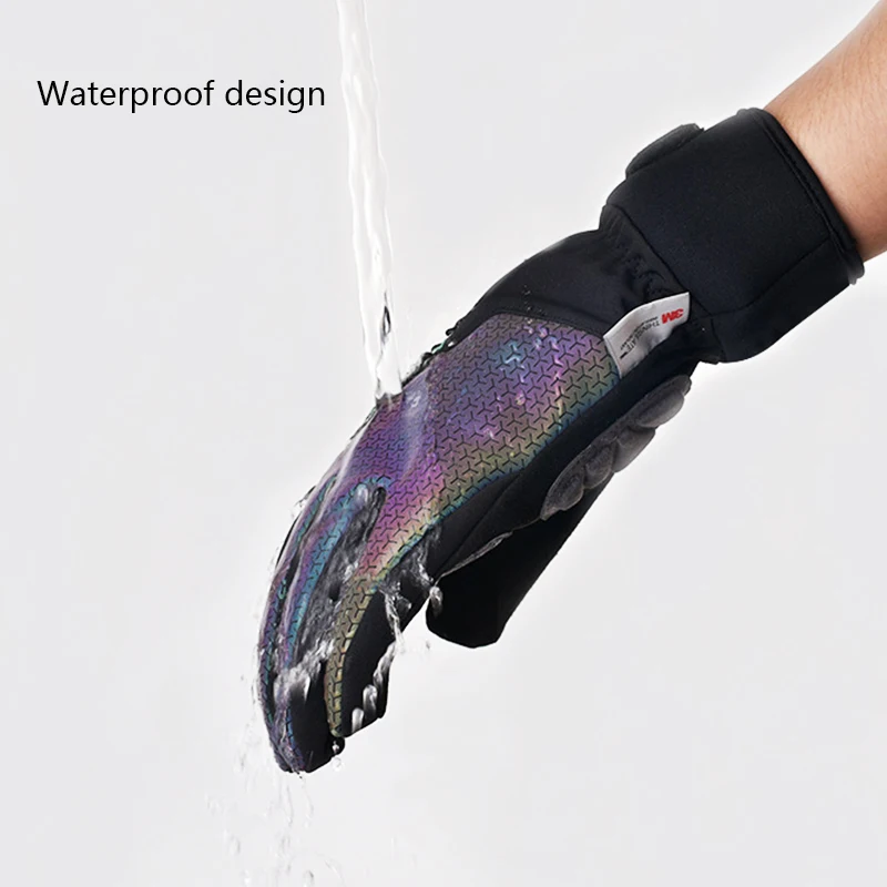 

Men Women Winter Thermal Thicken Colorful Full finger Cycling gloves Waterproof 3M Warm Ski Gloves Outdoor Sports Equipment