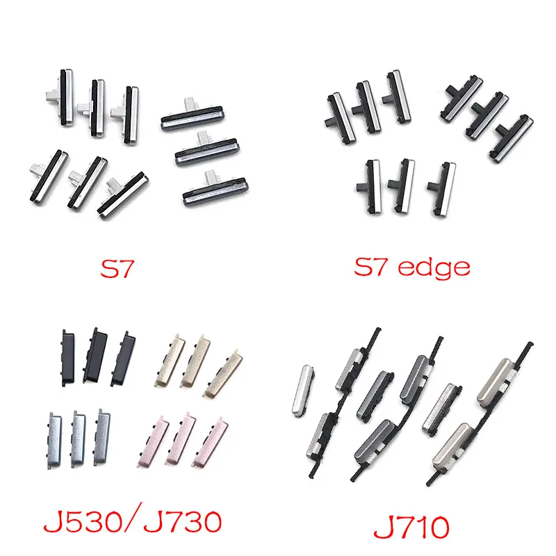

10Pcs/Lot, Side Power Key +Volume Button For Samsung S3 S7 Edge J5 J7 2016 J510 J710 / J5 J7 2018 J730 J530 Replacement Parts